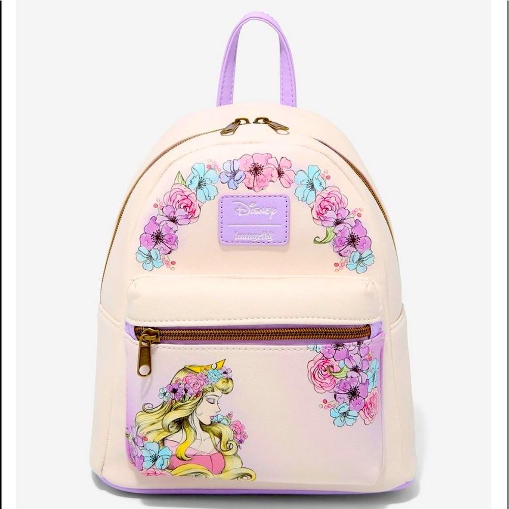 Loungefly Disney Sleeping Beauty Aurora Roses Mini Backpack NWT